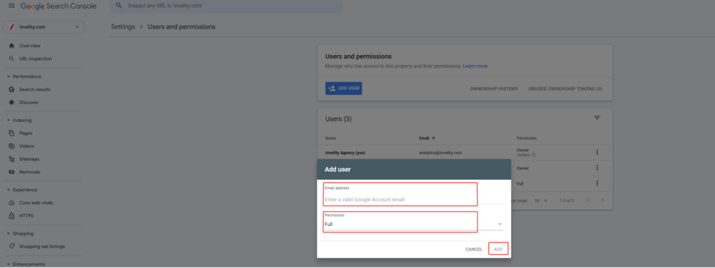 Postup search console 4.krok