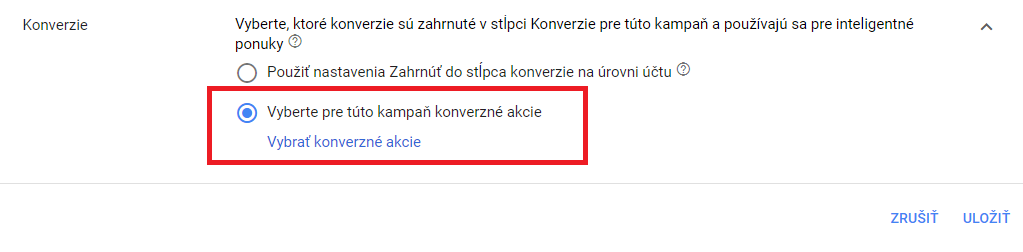 konverzie na úrovni kampane