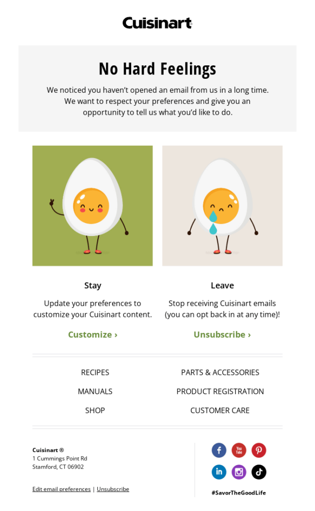 príklad firmy Cuisinart 