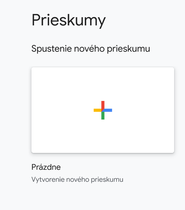 tvorba nového prieskumu pri indentifikácii query parametrov