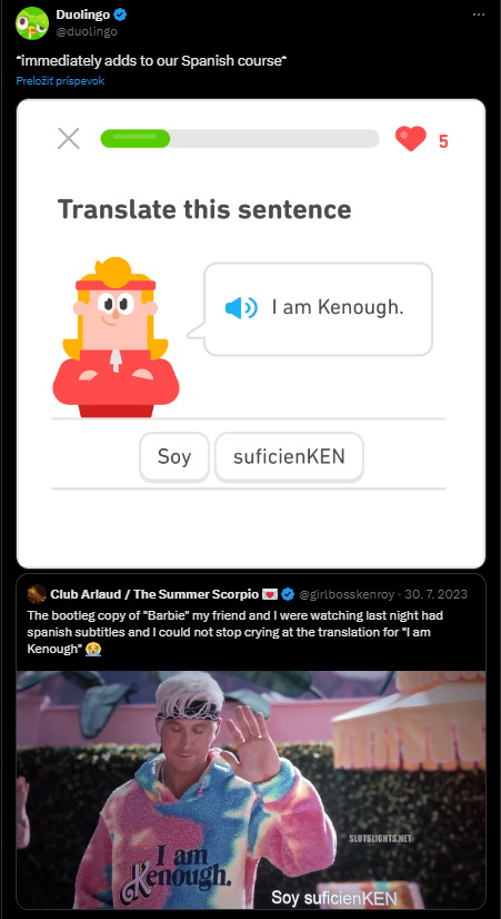 príklad tone of voice komunikácie značky duolingo