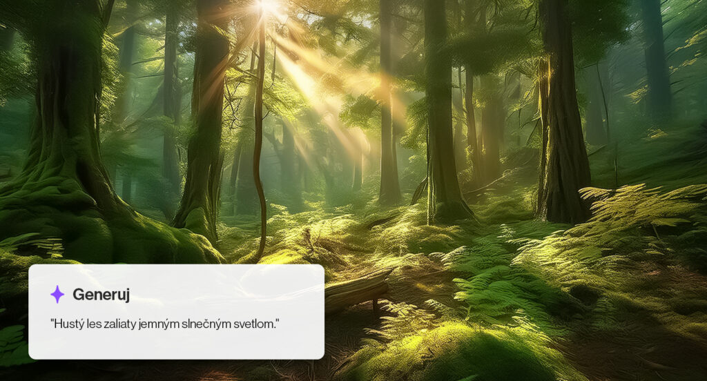 hustý les - ukážka vygenerovaného obrázku cez AI nástroj Adobe Firefly
