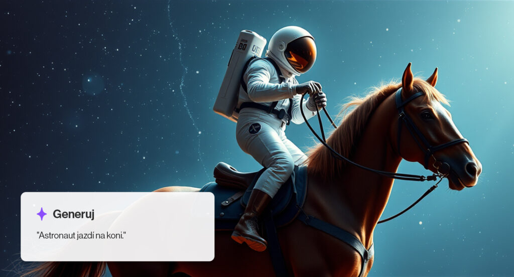 astronaut na koni - ukážka vygenerovaného obrázku cez AI nástroj Gencraft