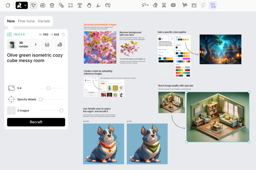 ukážka nástroja Recraft